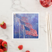 3フラッグナプキンス、星空と霧の愛国心 スタンダードカクテルナプキン (インサイチュ)