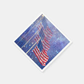3フラッグナプキンス、星空と霧の愛国心 スタンダードカクテルナプキン (角)