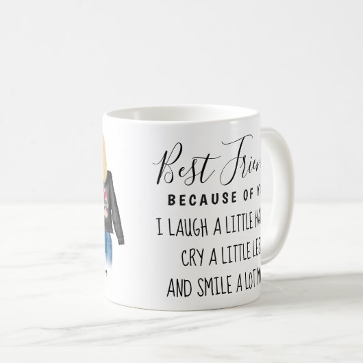 3フリ最高のーズブロンドブルネットヘアBFFフレンドシップ コーヒーマグカップ (正面右)
