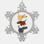 3フレーバーのラブラドールプーターオーナメント スノーフレークピューターオーナメント (正面)