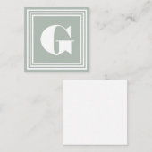 3フレームはっきりしたモノグラム |灰色と白 ノートカード (正面/裏面)
