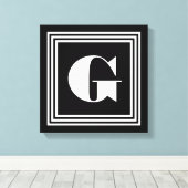 3フレームはっきりしたモノグラム |黒と白 キャンバスプリント (インサイチュ (ウッドフロア))