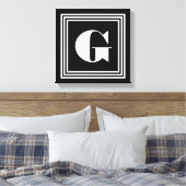 3フレームはっきりしたモノグラム |黒と白 キャンバスプリント (インサイチュ (寝室))