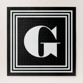 3フレームはっきりしたモノグラム |黒と白 ジグソーパズル