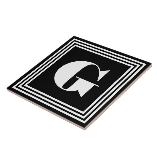 3フレームはっきりしたモノグラム |黒と白 タイル (側面)