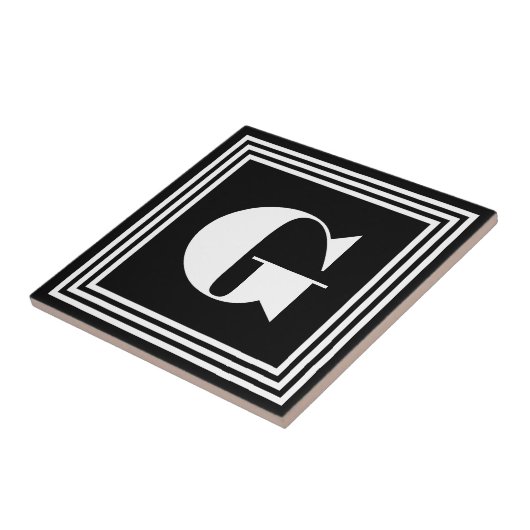 3フレームはっきりしたモノグラム |黒と白 タイル (側面)