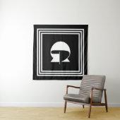 3フレームはっきりしたモノグラム |黒と白 タペストリー (インサイチュ(横))