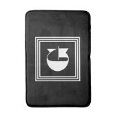 3フレームはっきりしたモノグラム |黒と白 バスマット (正面縦)