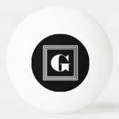 3フレームはっきりしたモノグラム |黒と白 卓球ボール (裏面)