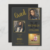 3フレームシンプル卒業 シーズンカード (正面/裏面)