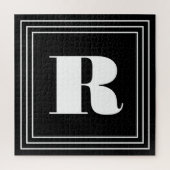 3フレームモノグラム |黒と白 ジグソーパズル (縦)