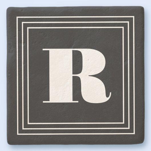 3フレームモノグラム |黒と白 ストーンコースター