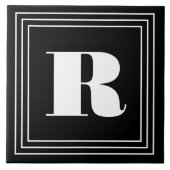 3フレームモノグラム |黒と白 タイル (正面)