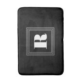 3フレームモノグラム |黒と白 バスマット (正面縦)