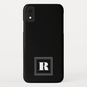 3フレームモノグラム 黒と白 iPhone XRケース
