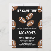 3ブラックサッカー誕生日招待状 招待状 (正面)