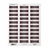 3ブラックストライプバラ金ゴールド |差出人住所 ラベル (フルシート)