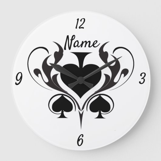 3ブラックスペードズトリバルサンダー_コーブ ラージ壁時計 (正面)