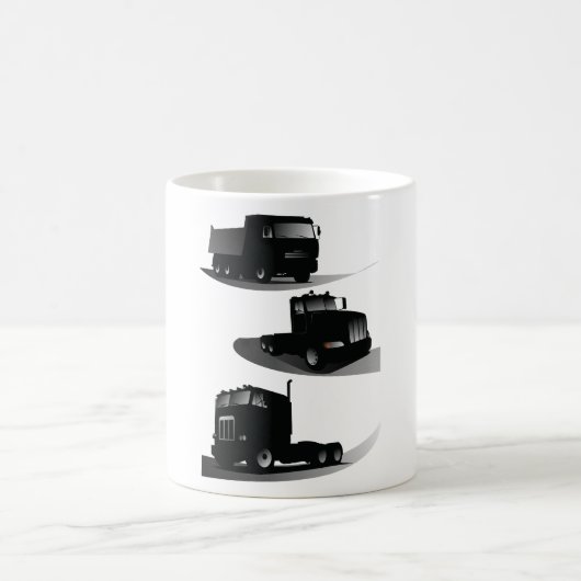 3ブラックトラック素朴ヴィンテージトラックデザイン コーヒーマグカップ (中央)