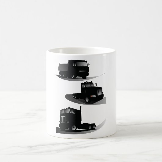 3ブラックトラック素朴ヴィンテージトラックデザイン コーヒーマグカップ