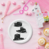 3ブラックトラック素朴ヴィンテージトラックデザイン ペーパープレート (パーティー)