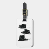 3ブラックトラック素朴ヴィンテージトラックデザイン ラゲッジタグ (正面縦)