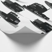 3ブラックトラック素朴ヴィンテージトラックデザイン ラッピングペーパー (角)