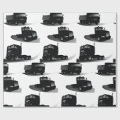 3ブラックトラック素朴ヴィンテージトラックデザイン ラッピングペーパー (フラット)