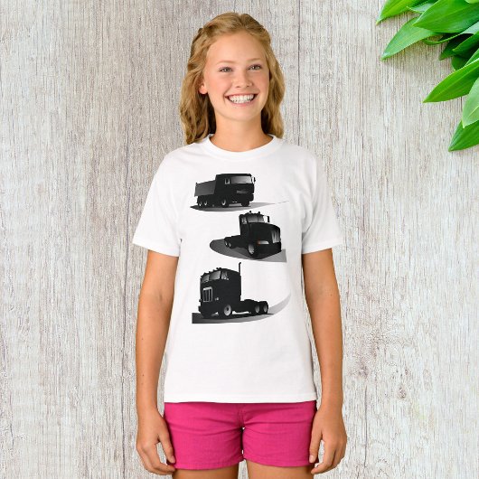 3ブラックトラック素朴ヴィンテージトラックデザイン Tシャツ