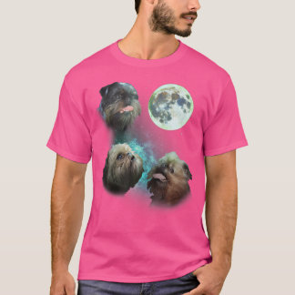 3ブリュッセルグリフォンHowl At Moon 3 Wolfs Wolves Tシャツ