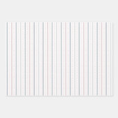 3ベビーの子羊、アーガイルストライプピンクの灰色の白 ラッピングペーパーシート (正面3)