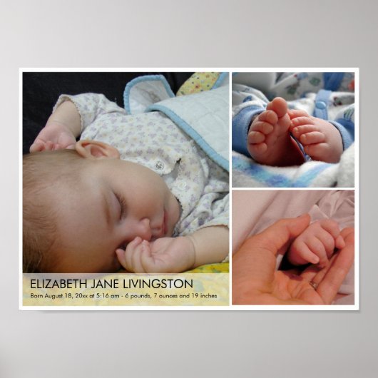 3ベビーモダンフォトぶら下がったモンタージュ ポスター (正面)