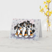 3ベルネおもしろいス山犬グリーティングカード カード (黄色い花)