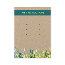 3ペアのスタッドイヤリング表示クラフトフローラティール（緑がかった色）