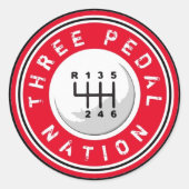 3ペダル民族ステッカー ラウンドシール (正面)