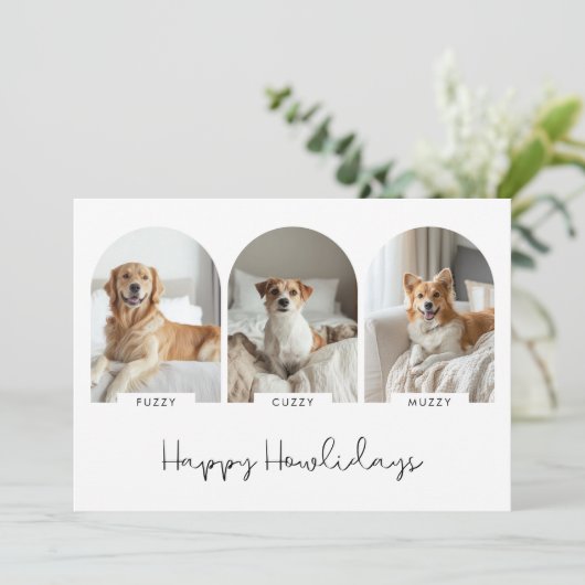 3ペット名写真クリスマスハッピーハウリデイズ シーズンカード (スタンド正面)