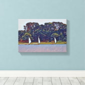 3ボートコットスキフレース キャンバスプリント (インサイチュ (ウッドフロア))