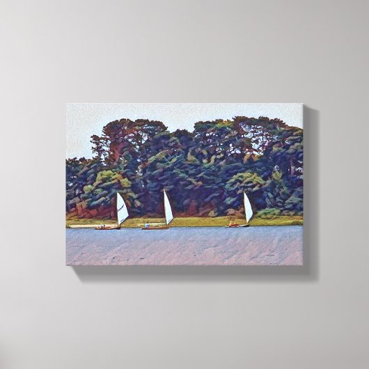 3ボートコットスキフレース キャンバスプリント (正面)