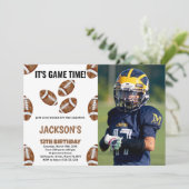 3ボールサッカー誕生日招待状(写真あり) 招待状 (スタンド正面)