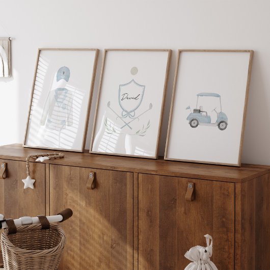 3ポスターのブルーゴルフ名前をカスタムするセット