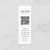 3ポートレートQRコードフォトグラファーBusiness Card スキニー名刺 (裏面)