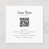 3ポートレートQRコードフォトグラファーBusiness Card スクエア名刺 (裏面)