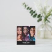 3ポートレートQRコードフォトグラファーBusiness Card スクエア名刺 (スタンド正面)