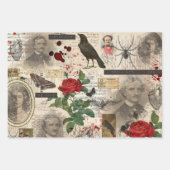 3ポーハロウィーンゴシックコラージュエフエメラシート ラッピングペーパーシート (正面)