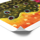 3マスのスキン：ブルック、レインボー、ブラウン – フライフィッシング ポスター (角)