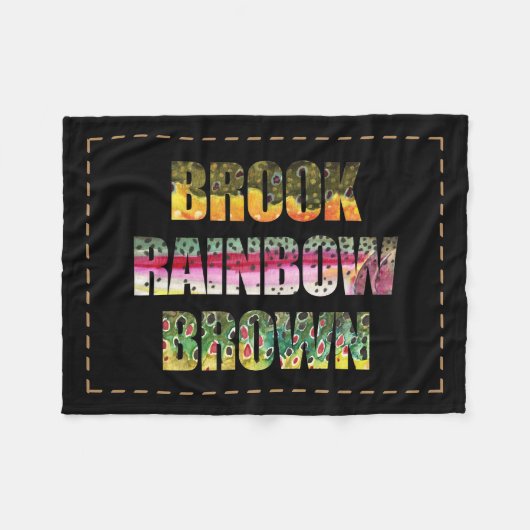 3マスの美しい色 フリースブランケット (正面(横))