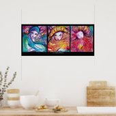 3マスク/ヴェネツィアカーニバル顔 ポスター (キッチン)