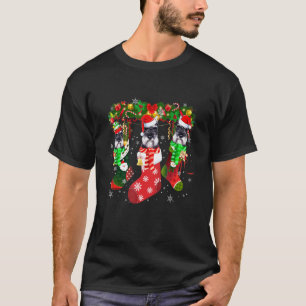 3ミニチュアシュナウザー靴下のクリスマスかわいいS Tシャツ