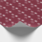 3ミニマル赤と白つの雪片のパターン ラッピングペーパー (角)