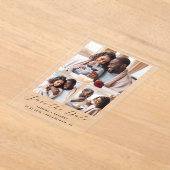 3ミニマル – 写真コラージュ結婚式の日付を保存 アクリル招待状 (レイダウン)